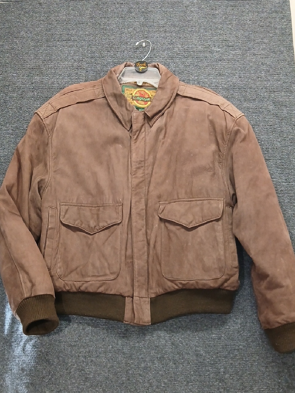Vtg Cayenne Brown Suede Bomber Jacket - Mens Sz Large 90's